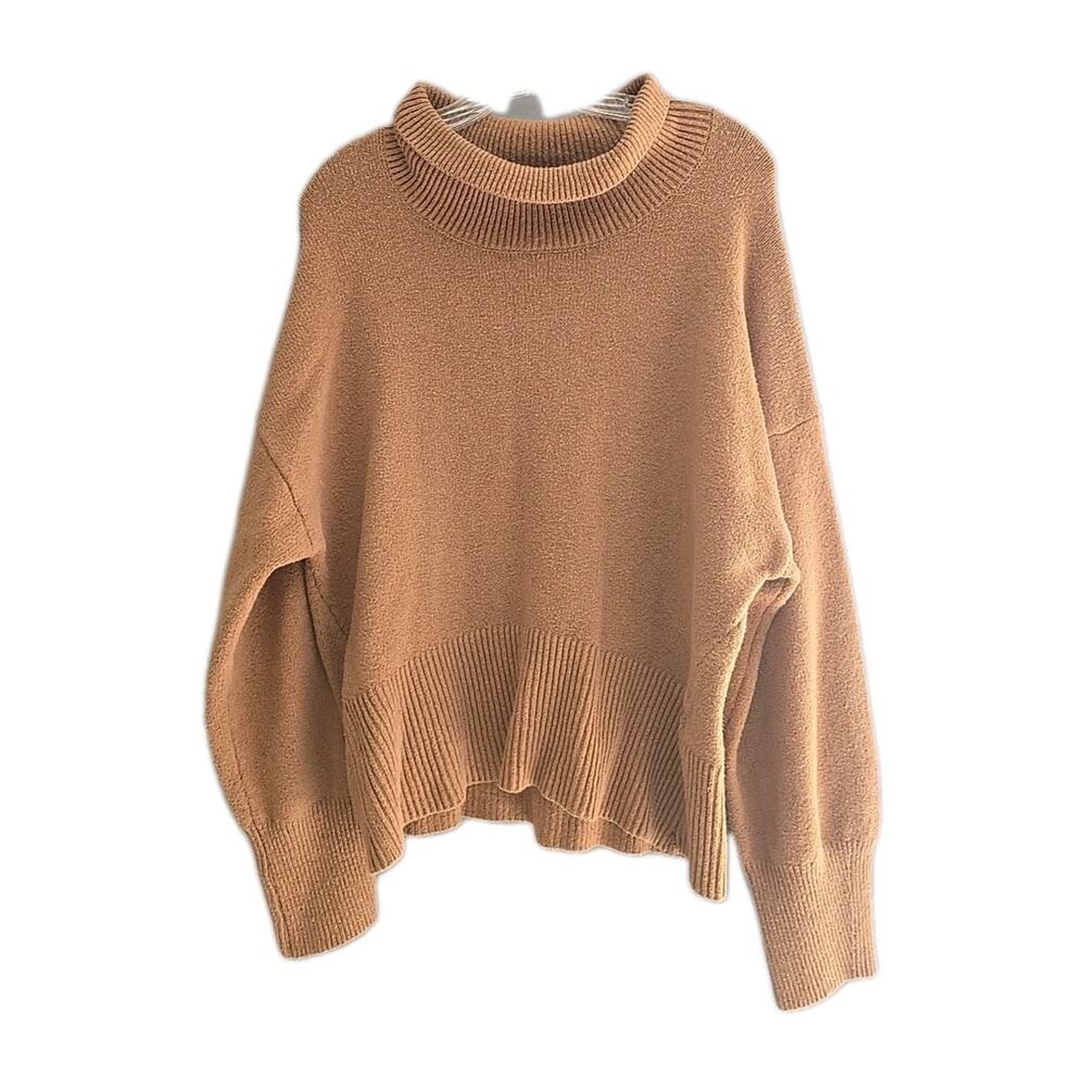 A New Day Brown Cowl Neck Drop Shoulder Preppy Pullover Sweater Womans‎ Size XL